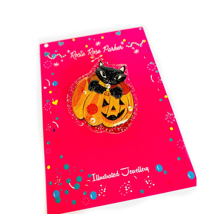 Little Pumpkin Cat Brooch by Rosie Rose Parker