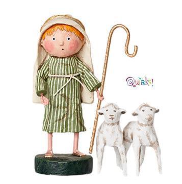 Little Shepherd Boy & Sheep Set of 3 figurines by Lori Mitchell