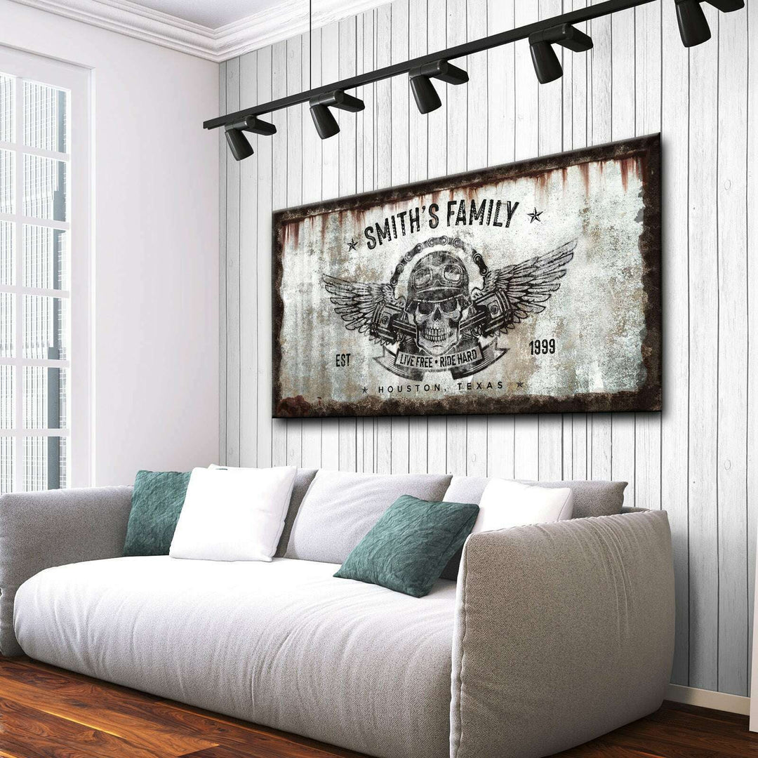 Live Free Ride Hard Sign