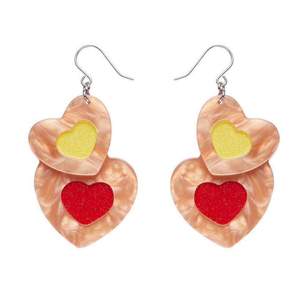 Lolly Heart Cookies Drop Earrings by Erstwilder image