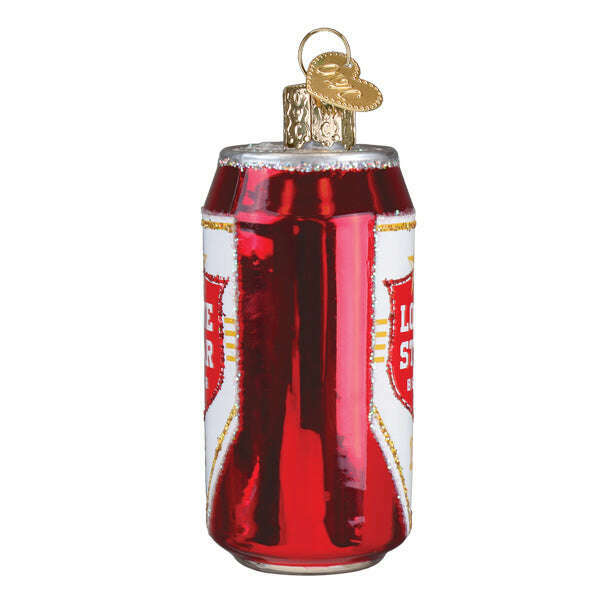 Old World Christmas Lone Star Beer Can Blown Glass Ornament