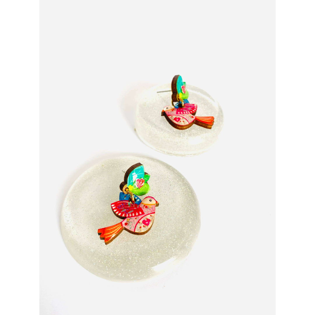 Love Bird Large Statement Earrings by Rosie Rose Parker