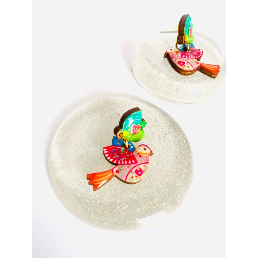 Love Bird Large Statement Earrings by Rosie Rose Parker