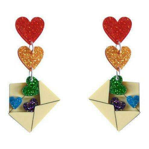 Love Letters Earrings by Laliblue - Rainbow - Quirks!