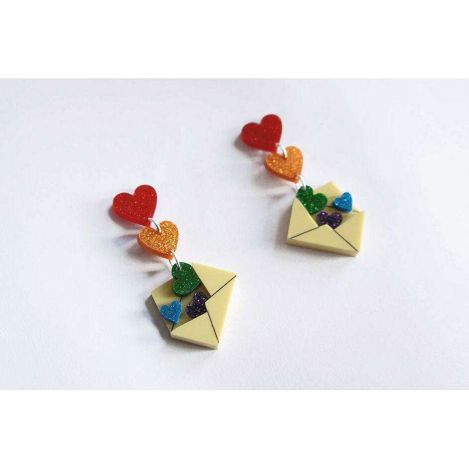 Love Letters Earrings by Laliblue - Rainbow - Quirks!