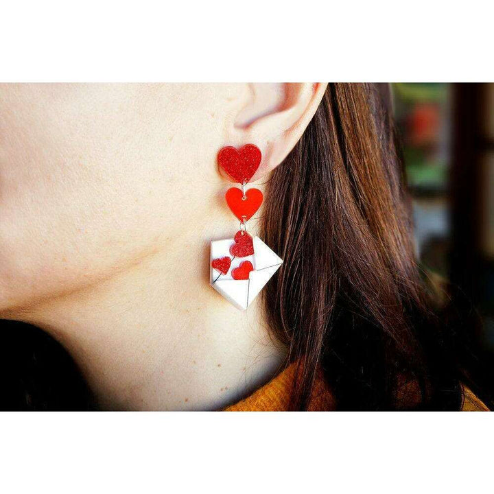 Love Letters Earrings by Laliblue - Red - Quirks!