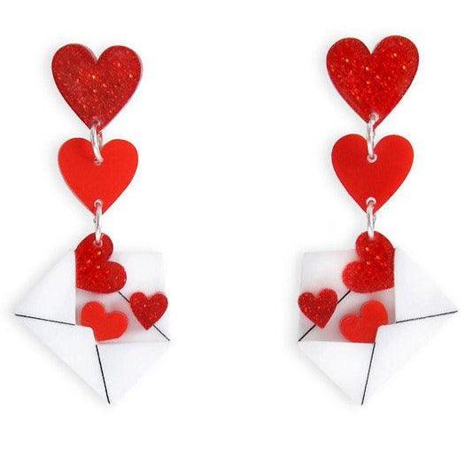 Love Letters Earrings by Laliblue - Red - Quirks!