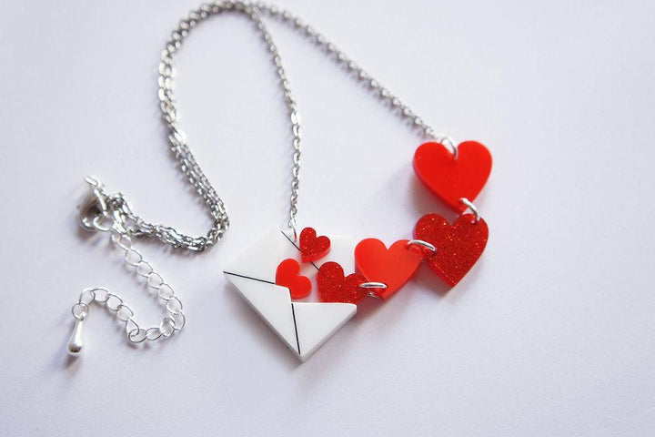 Love Letters Necklace by Laliblue - Red - Quirks!