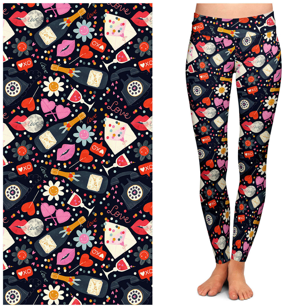 "Love Struck" Buttery Soft Leggings by Lipstick & Chrome TC