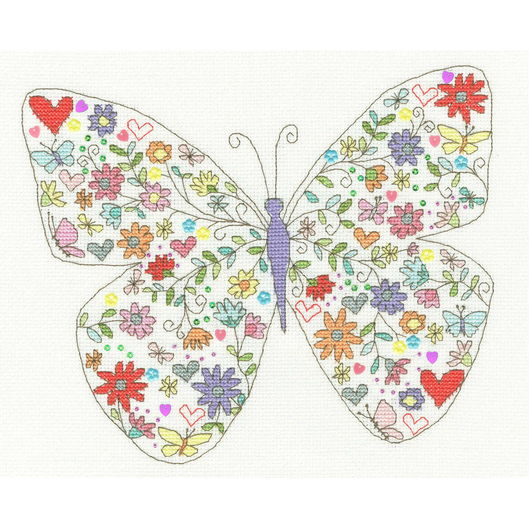 Lovely Butterfly XKA21 Counted Cross Stitch Kit