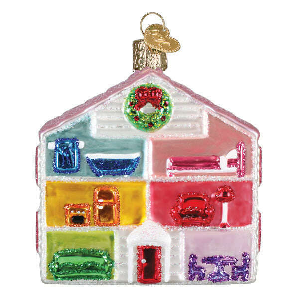 Old World Christmas Lovely Doll House Blown Glass Ornament