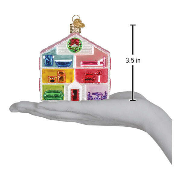 Old World Christmas Lovely Doll House Blown Glass Ornament
