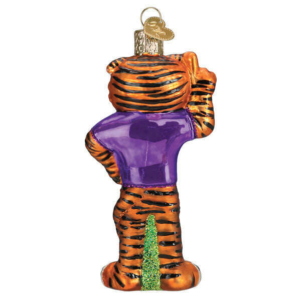 Old World Christmas LSU Mike the Tiger Blown Glass Ornament