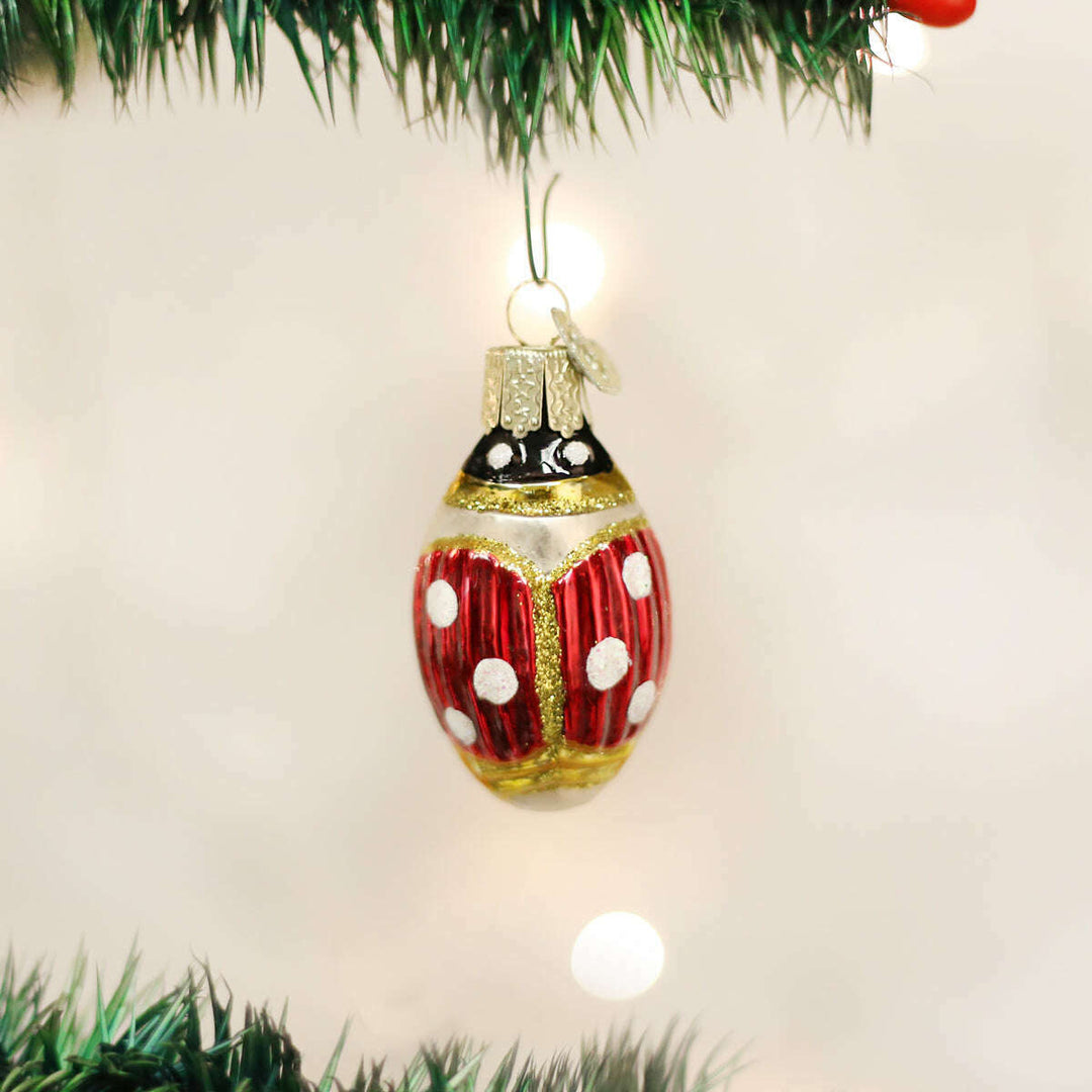 Old World Christmas Lucky Ladybug Blown Glass Ornament