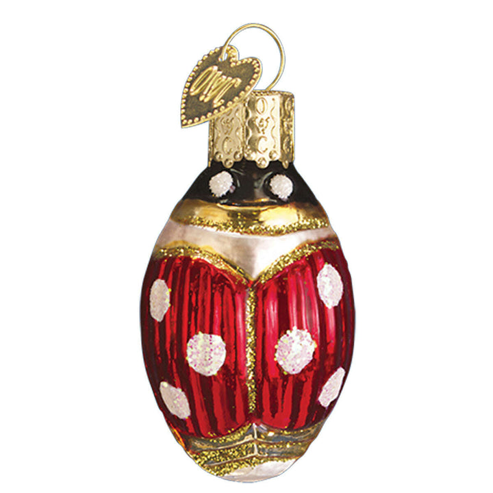 Old World Christmas Lucky Ladybug Blown Glass Ornament