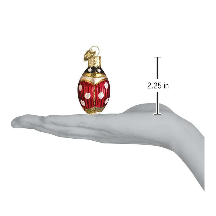 Old World Christmas Lucky Ladybug Blown Glass Ornament