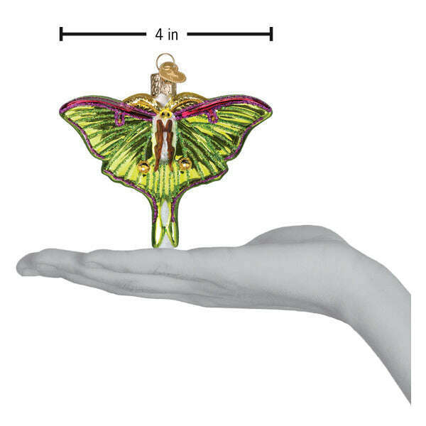 Old World Christmas Luna Moth Blown Glass Ornament