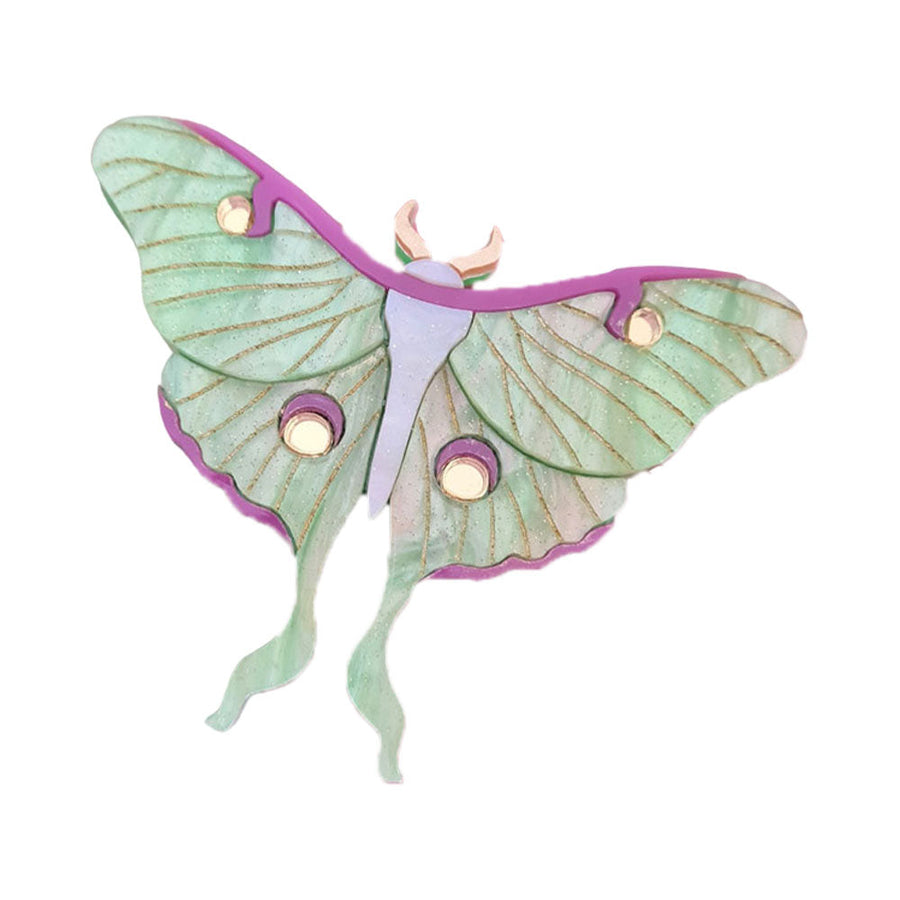 Luna Moth Small Brooch by Cherryloco Jewellery 1