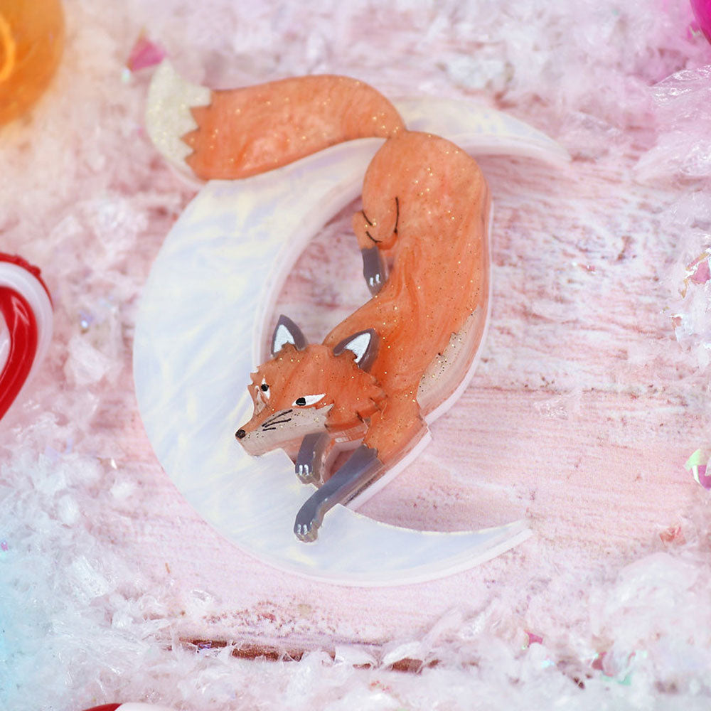 Lunar Fox Brooch - Light by Kimchi and Coconut image