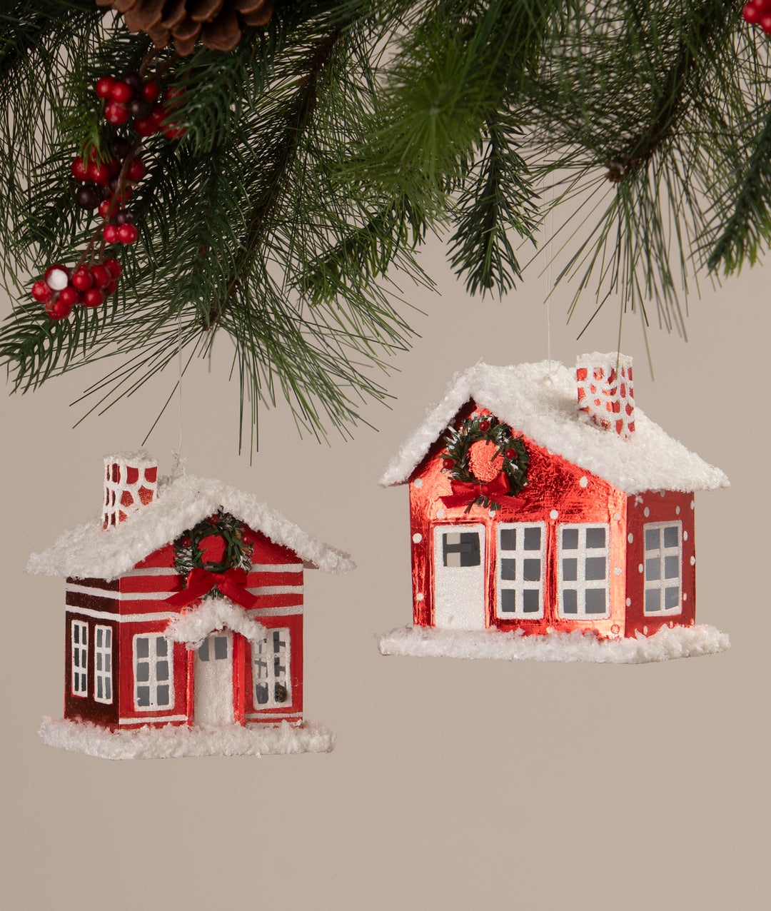 Polka Dot Tin House Ornament by Bethany Lowe Designs, image 3
