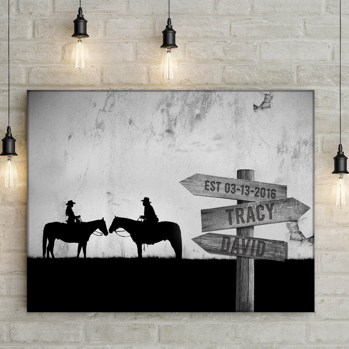 Horse Couple Sign