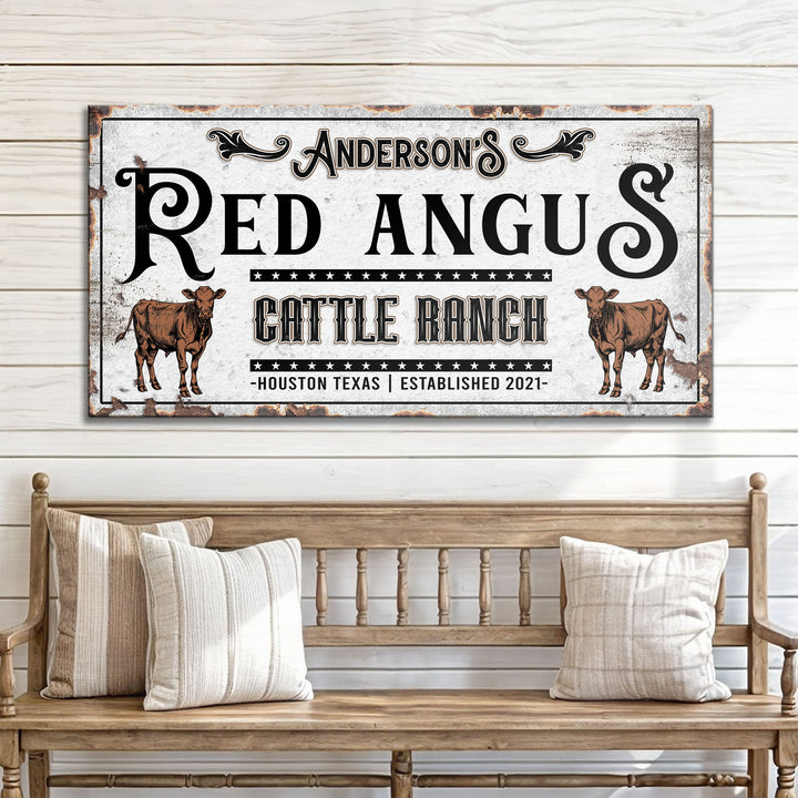 Personalized Red Angus Cattle Sign