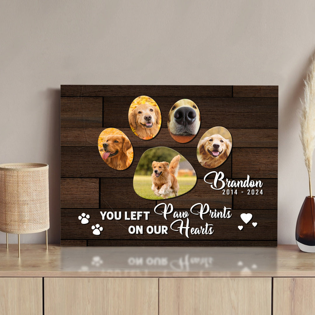 Pet Memorial Sign You Left Paw Prints On Our Hearts