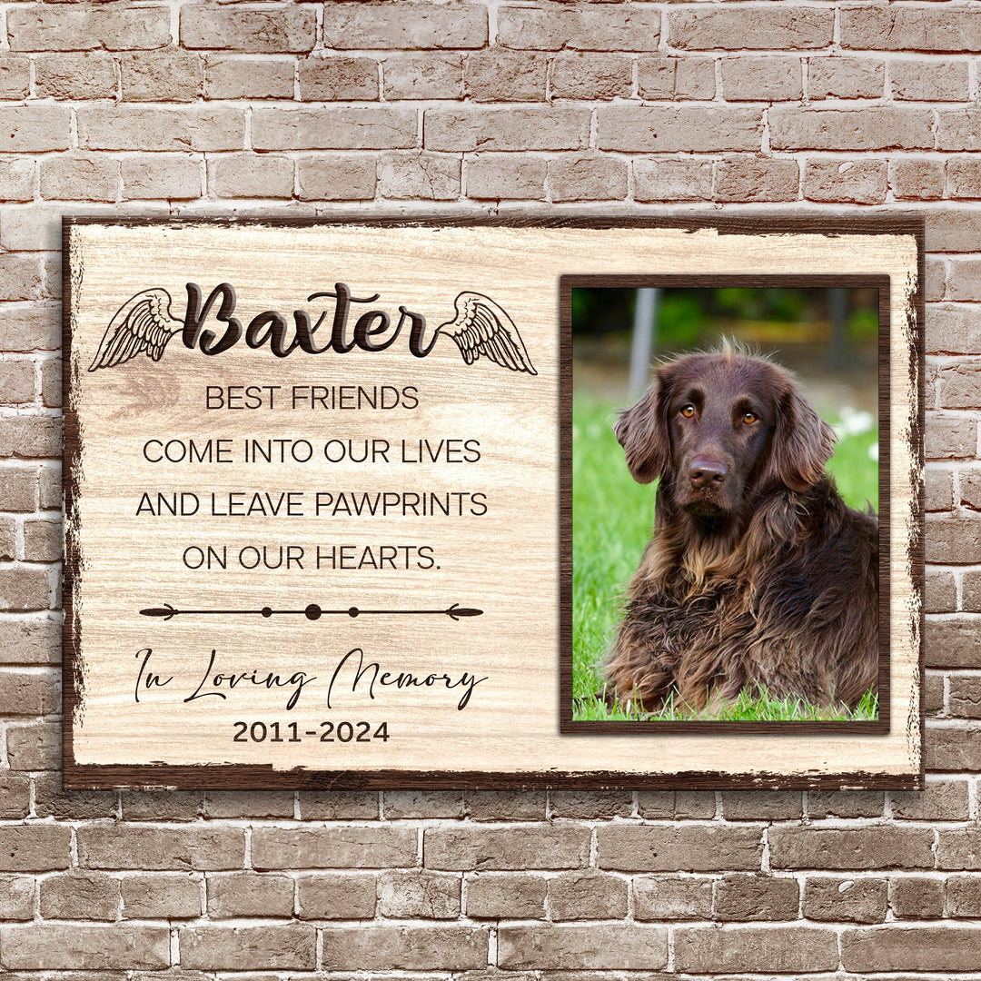 Pet Memorial Sign Best Friend In Paw Prints