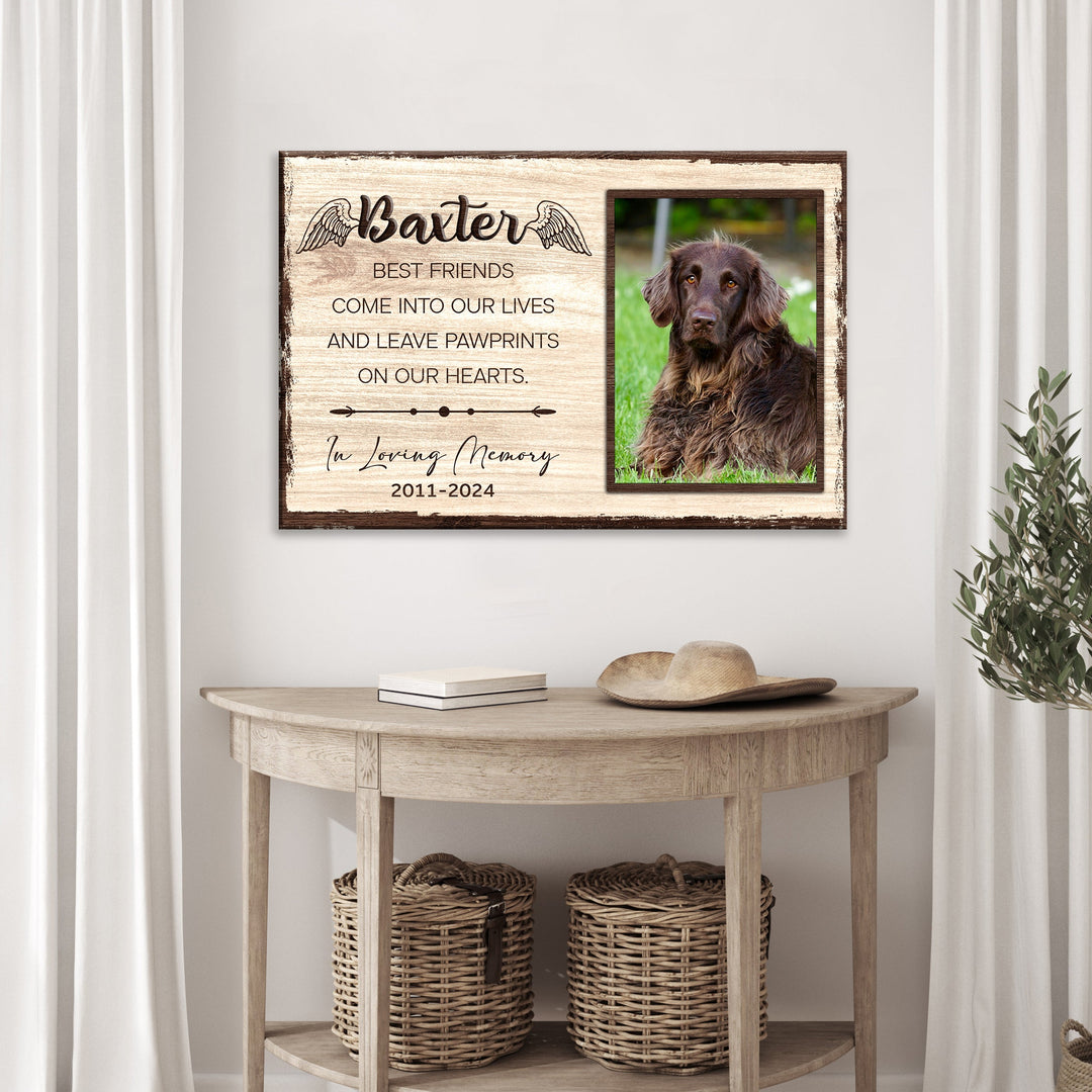 Pet Memorial Sign Best Friend In Paw Prints