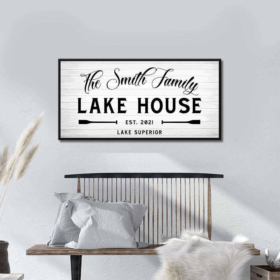 Rustic Family Lake House Sign