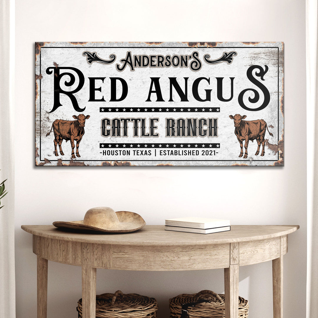 Personalized Red Angus Cattle Sign