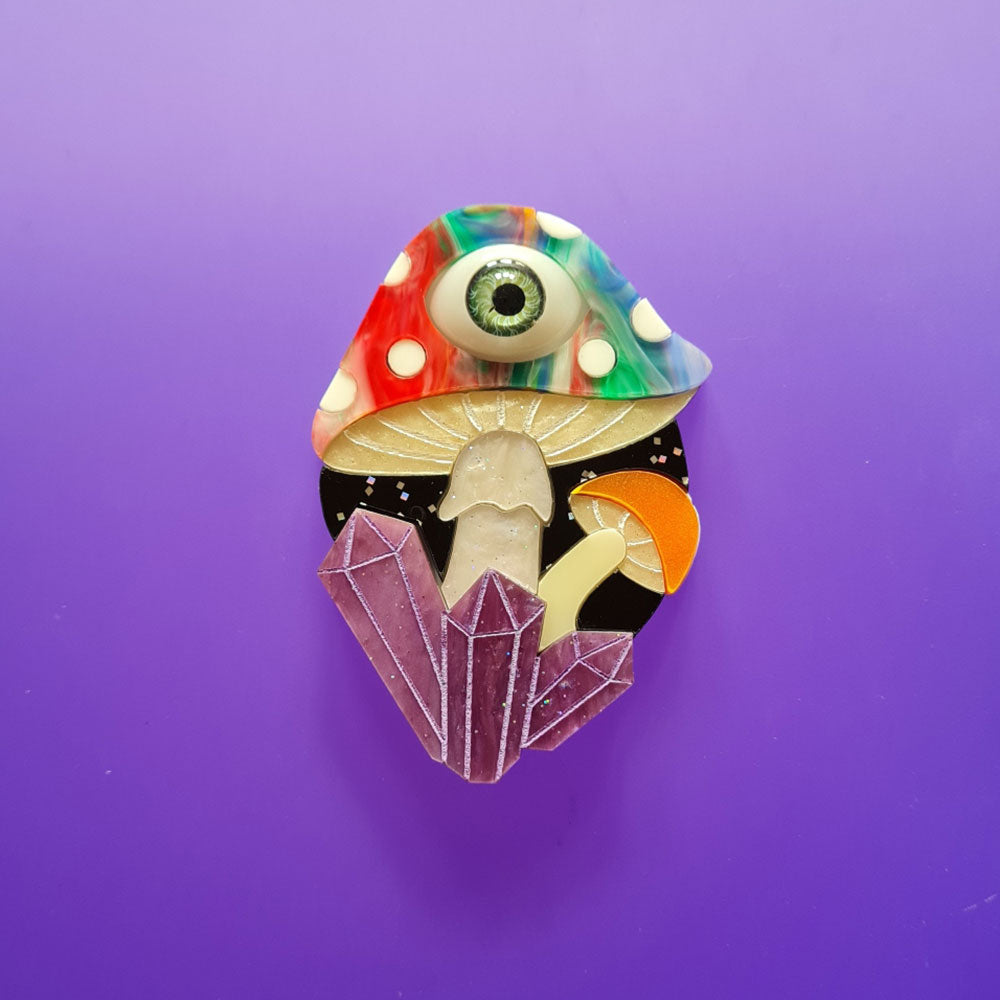 Magic Mushroom Brooch- Multi by Cherryloco Jewellery 2