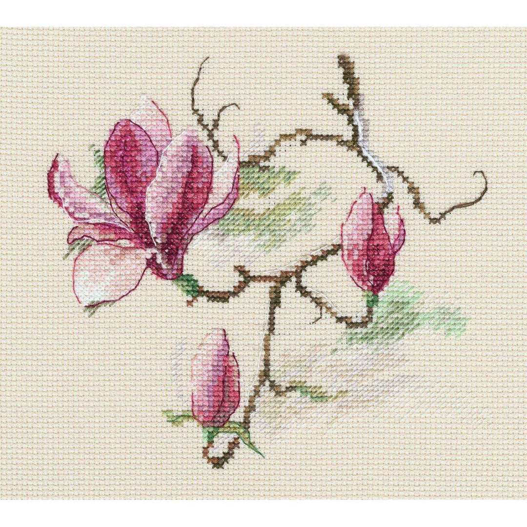 Magnolia flowers M731 Counted Cross Stitch Kit