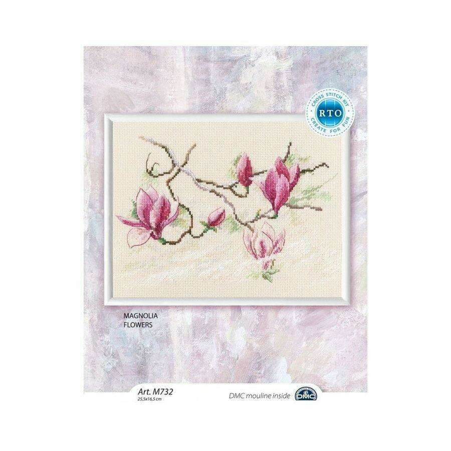 Magnolia flowers M732 Counted Cross Stitch Kit