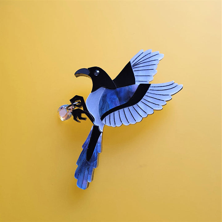 Magpie Brooch by Cherryloco Jewellery 3