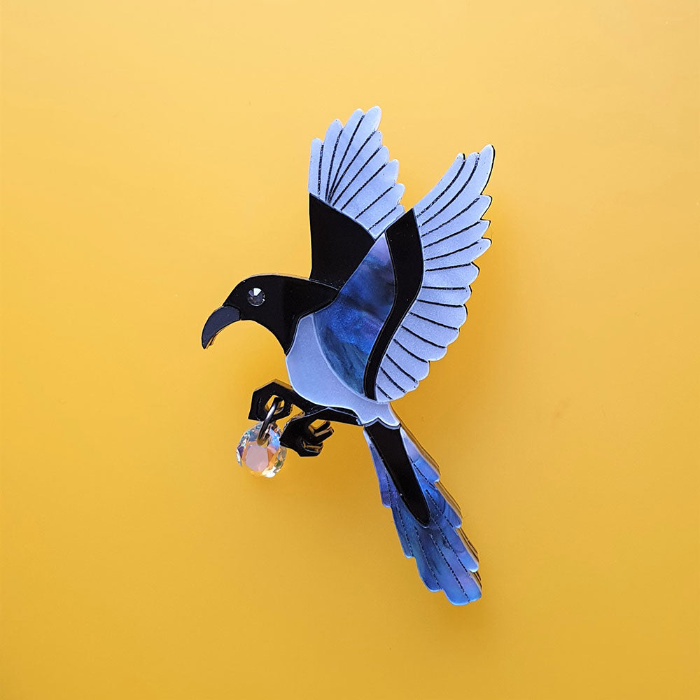 Magpie Brooch by Cherryloco Jewellery 4