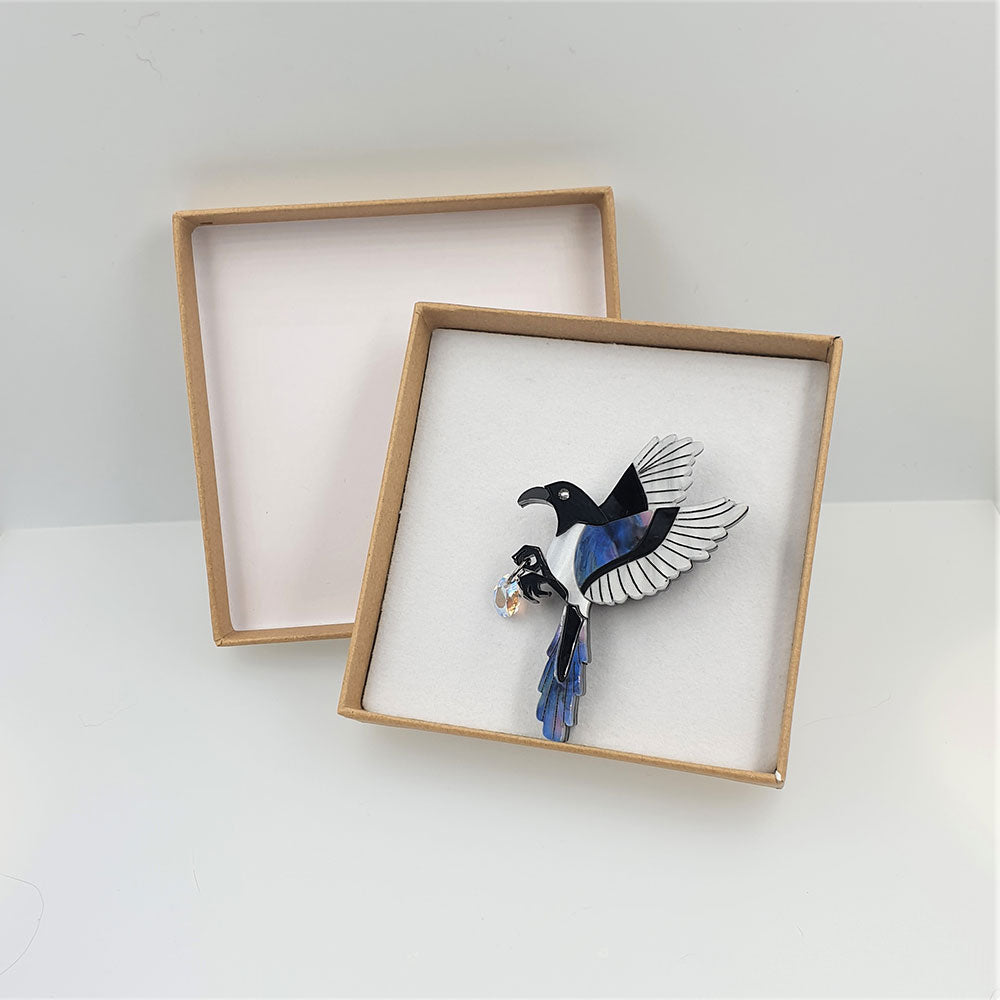 Magpie Brooch by Cherryloco Jewellery 6