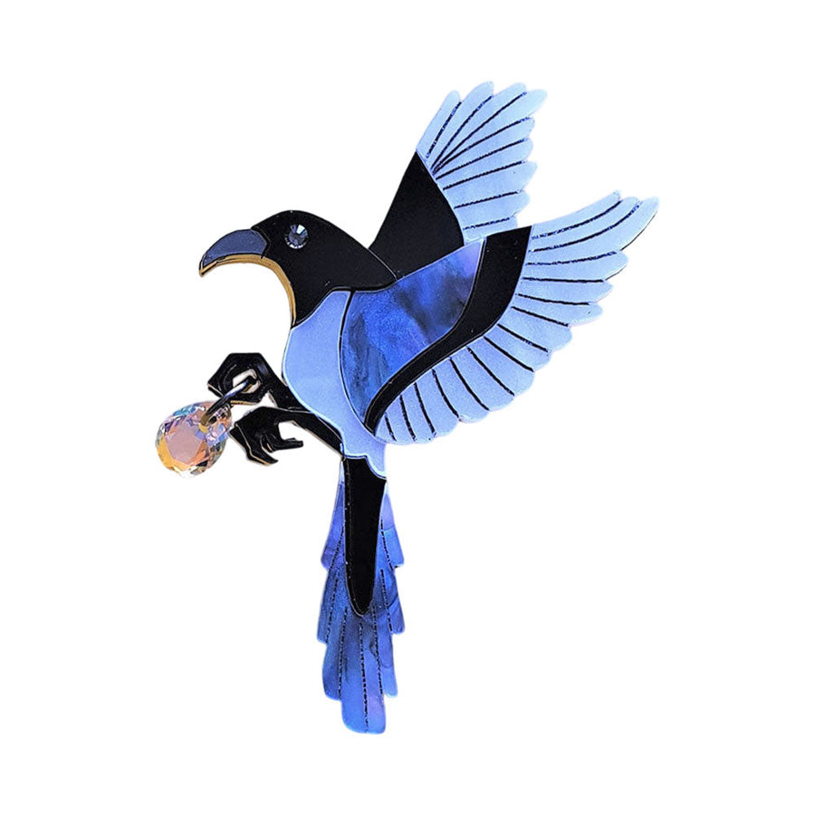 Magpie Brooch by Cherryloco Jewellery 1