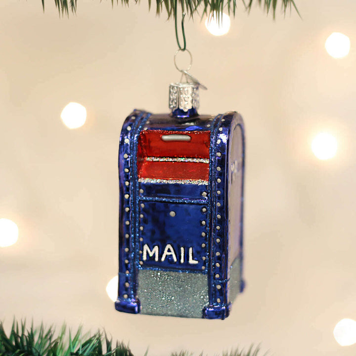 Old World Christmas Mail Box Blown Glass Ornament
