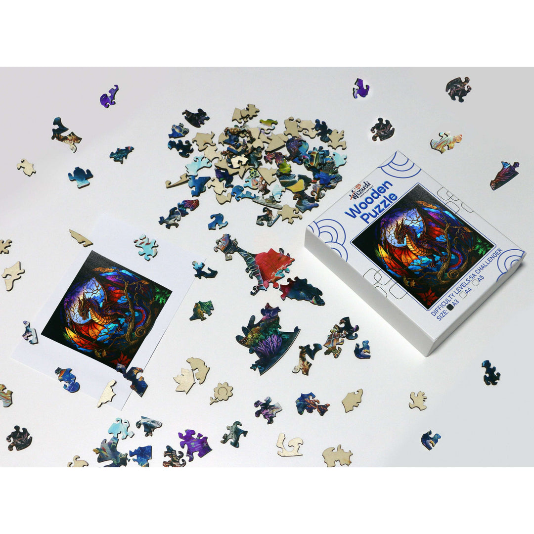 Majestic Dragon - Jigsaw Wooden Puzzle by Wizardi F07N9-19