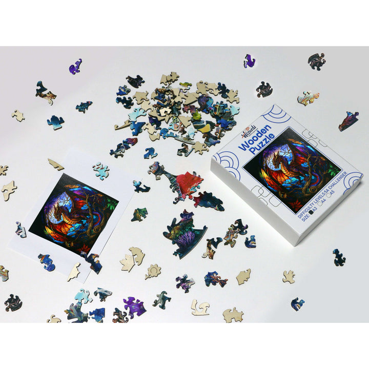 Majestic Dragon - Jigsaw Wooden Puzzle by Wizardi F07N9-19