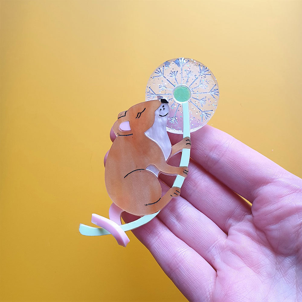 Make A Wish Mouse Brooch by Cherryloco Jewellery 4