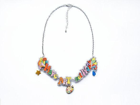 Make Art Not War Necklace by Laliblue - Quirks!