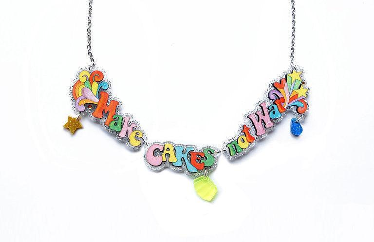 Make Cakes Not War Necklace by Laliblue - Quirks!