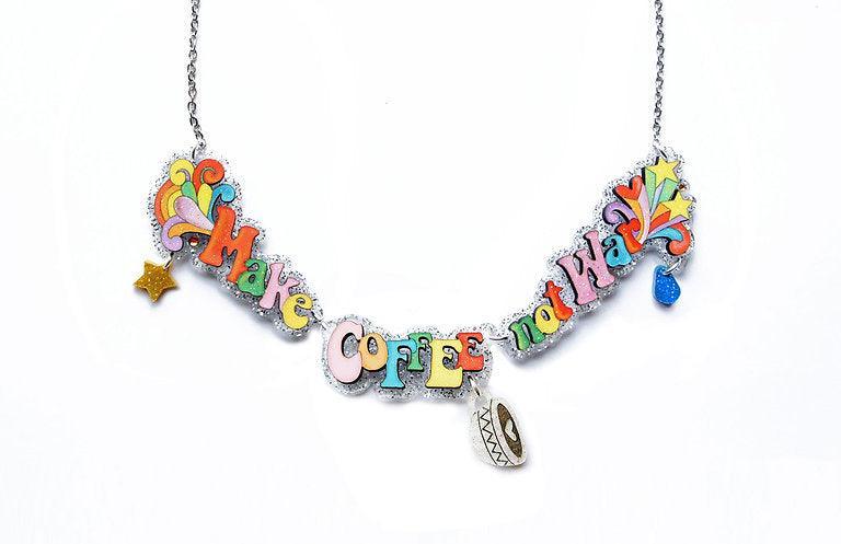Make Coffee Not War Necklace by Laliblue - Quirks!