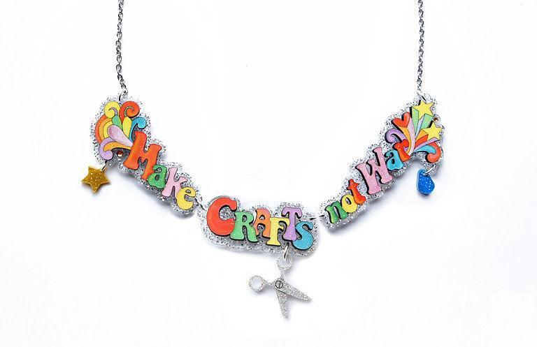 Make Crafts Not War Necklace by Laliblue - Quirks!