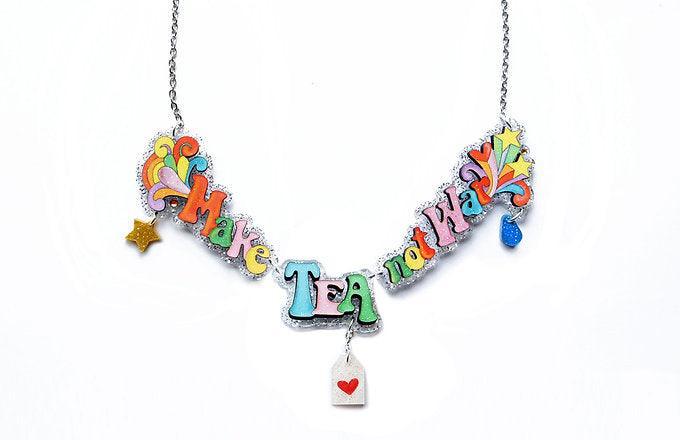 Make Tea Not War Necklace by Laliblue - Quirks!