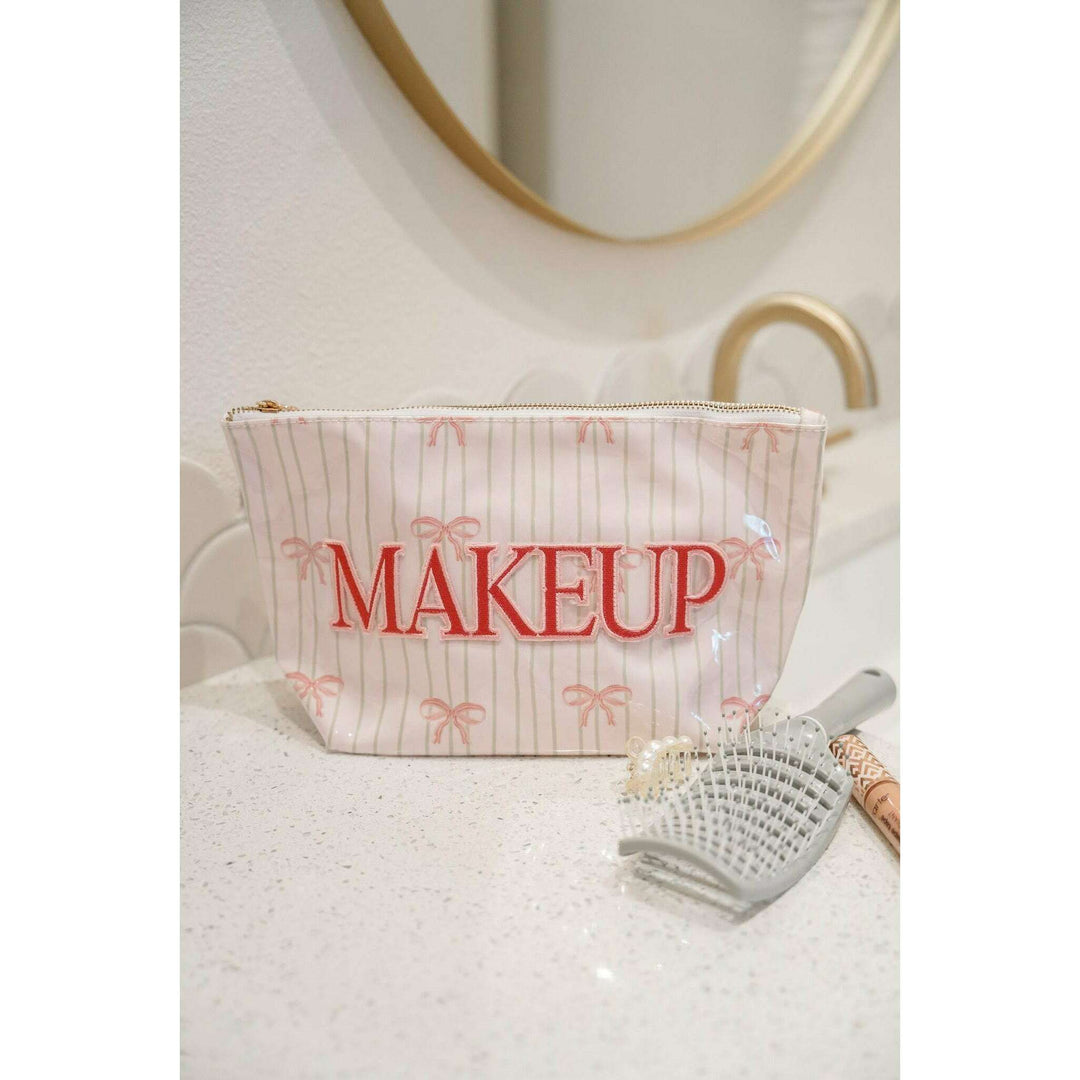Makeup - Pink Ribbons Clear Coat Bag