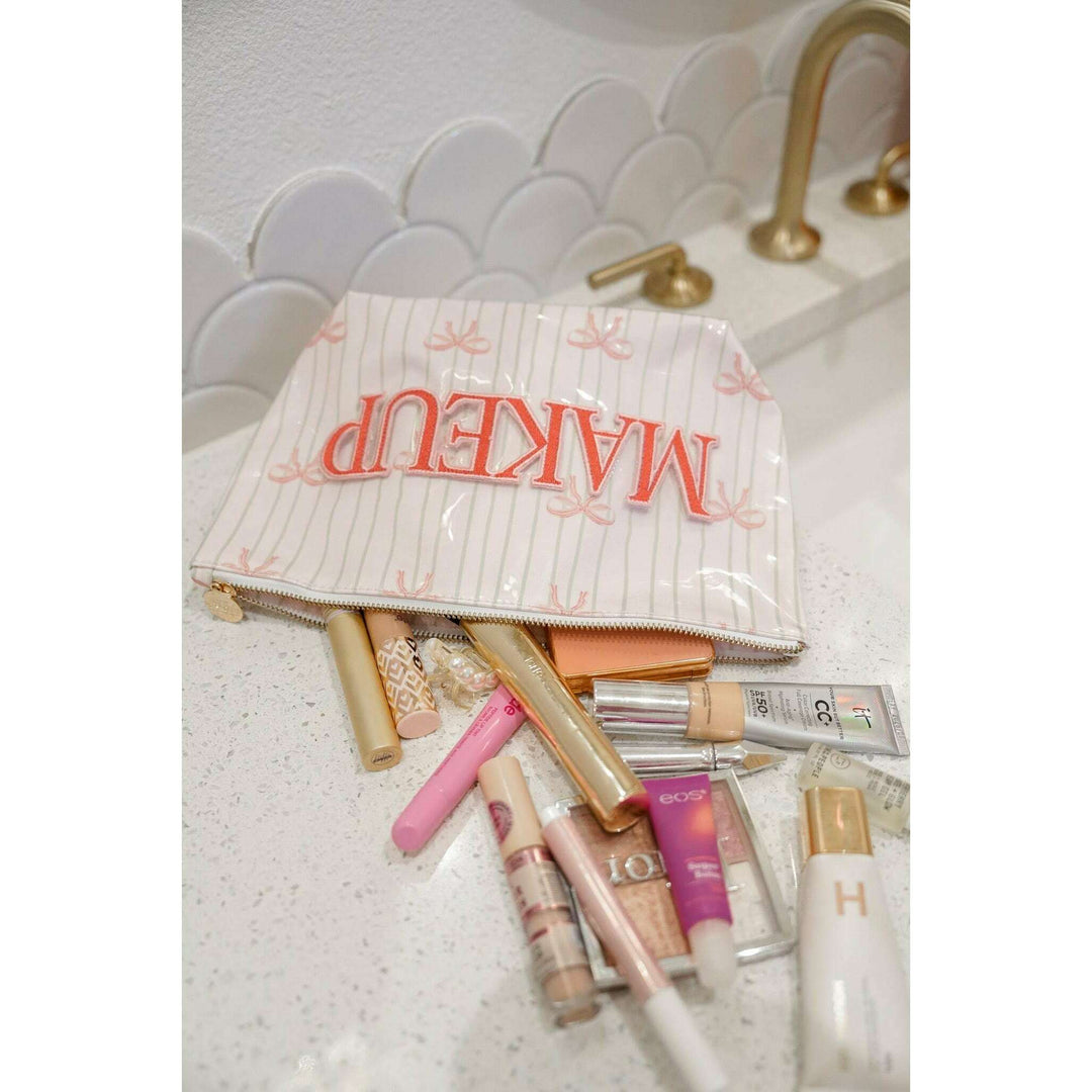 Makeup - Pink Ribbons Clear Coat Bag
