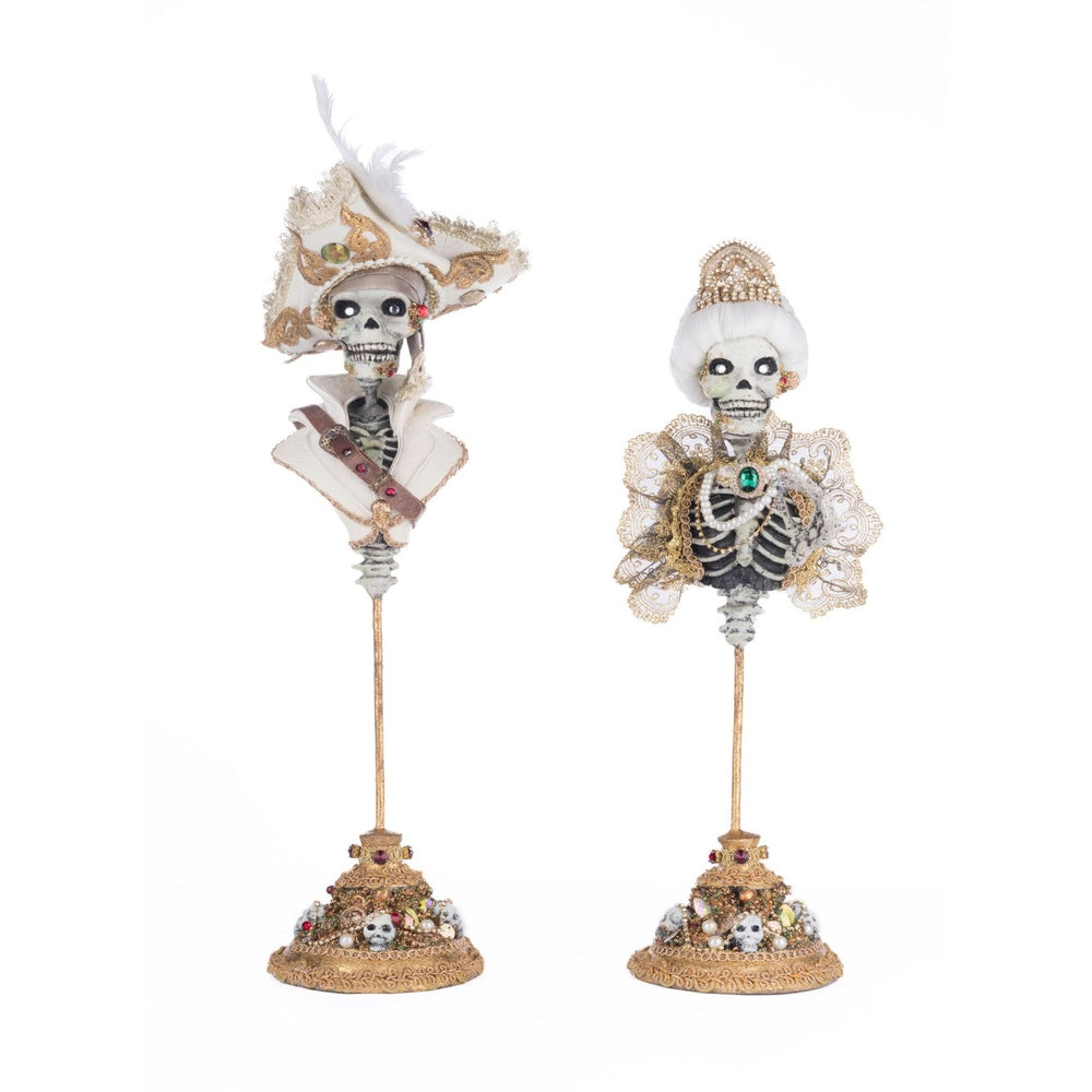 Male and Female Skeleton Bust Tabletop Assortment of 2 by Katherine's Collection 